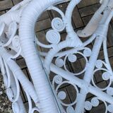 Peacock white rattan side table 1970