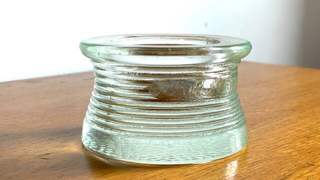 Vintage glass paperweight tray