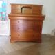 Vintage commode secretary dressing table sliding top 7 drawers cherry wood