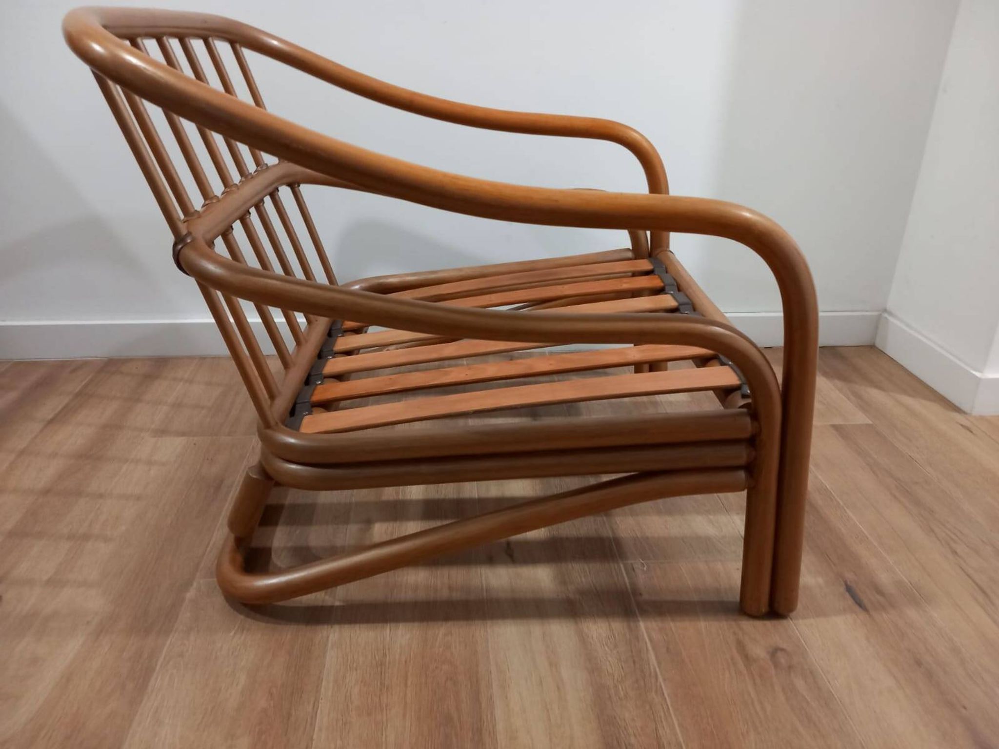 Two rattan armchairs from the 1970s, Scandinavia