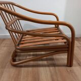 Two rattan armchairs from the 1970s, Scandinavia