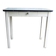 Ancienne table d’appoint en bois laqué blanc et formica vert d’eau