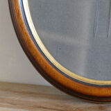 Oval wooden frame and gilded painted