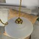 Suspension opaline blanche vintage