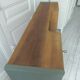 Console made with some old walnut elements. Unique smoky green piece.