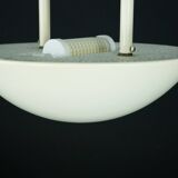 Vintage 1990s White Pendant Lamp with Glass Top Shade. Italy