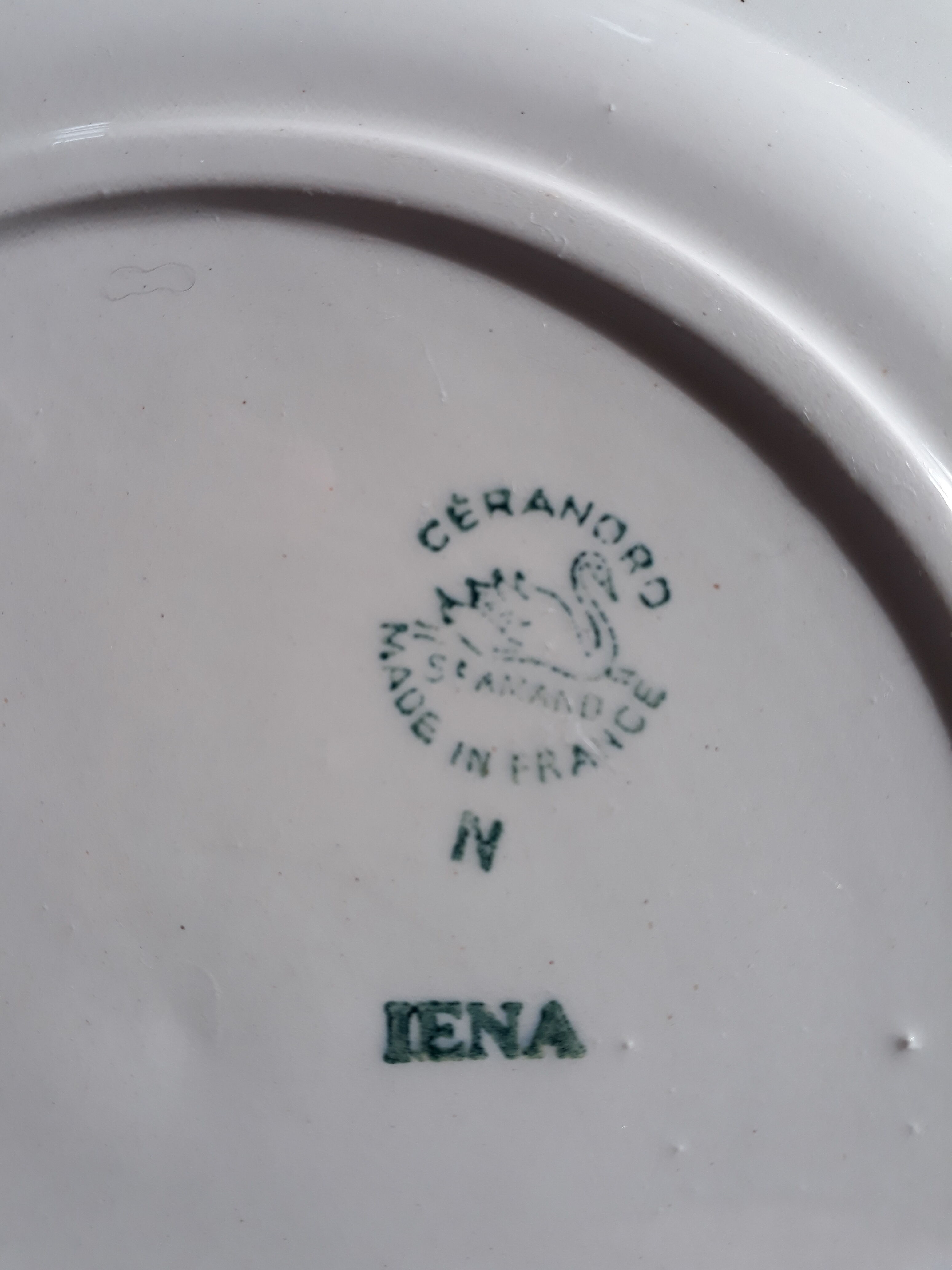 Lot de 6 assiettes à dessert anciennes Céranord-St Amand modèle IENA