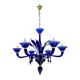 Chandelier vintage bleu et blanc en Murano, Italie, années 1980