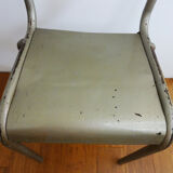 Vintage Mullca 510 chair in metal with a golden bronze sheen