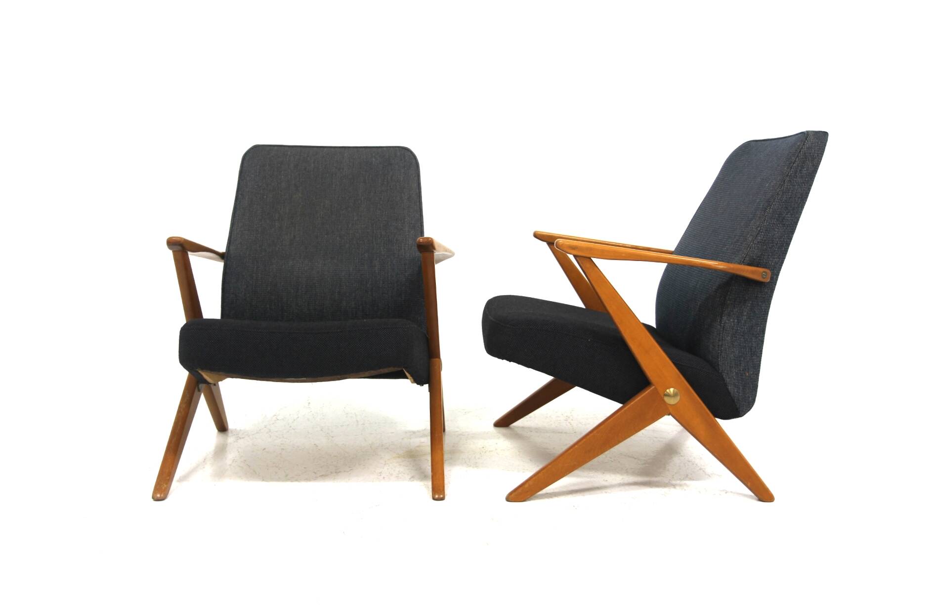 Set of 2 armchairs, Bengt Ruda, Nordiska Kompaniet, Sweden, 1950.