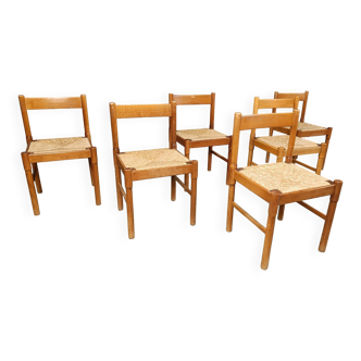 Chaises de salle à manger vintage de style carimate, années 1970