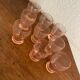 9 glasses vintage liqueur with pink glass.