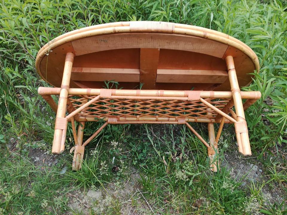 Bamboo and formica coffee table
