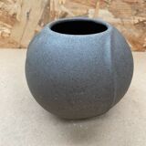 Ancien vase boule céramique grise vintage
