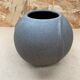 Antique vintage grey ceramic ball vase