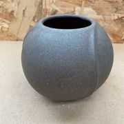 Ancien vase boule céramique grise vintage