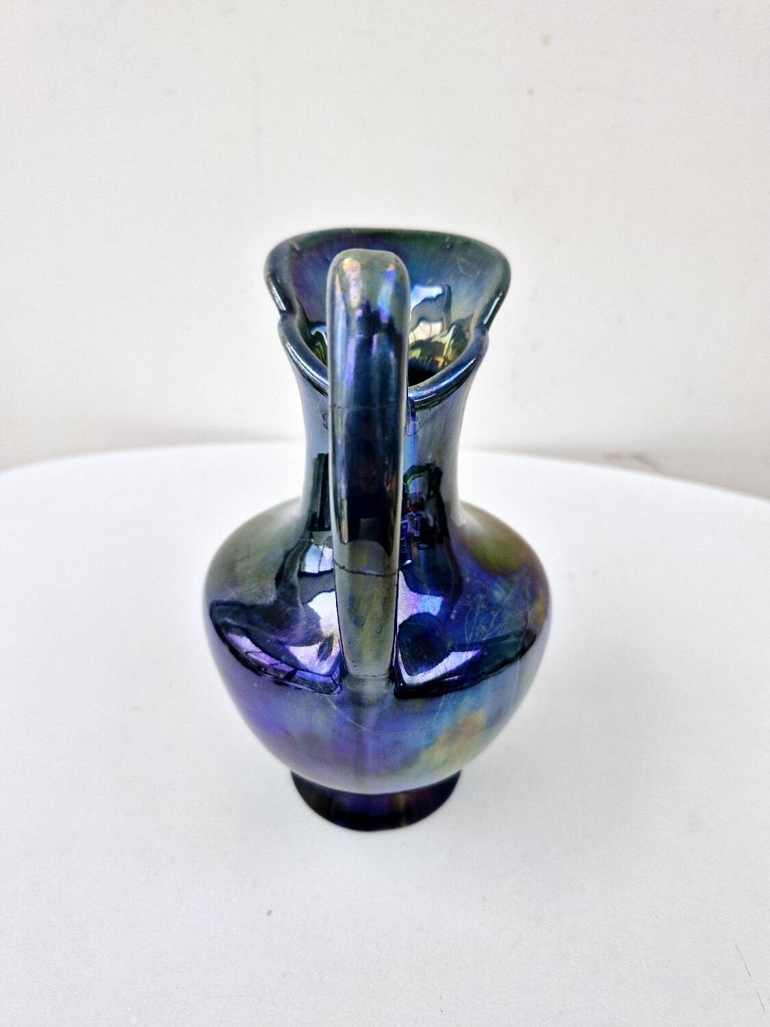 Vintage vase pitcher in flamed sandstone from rambervillers vosges