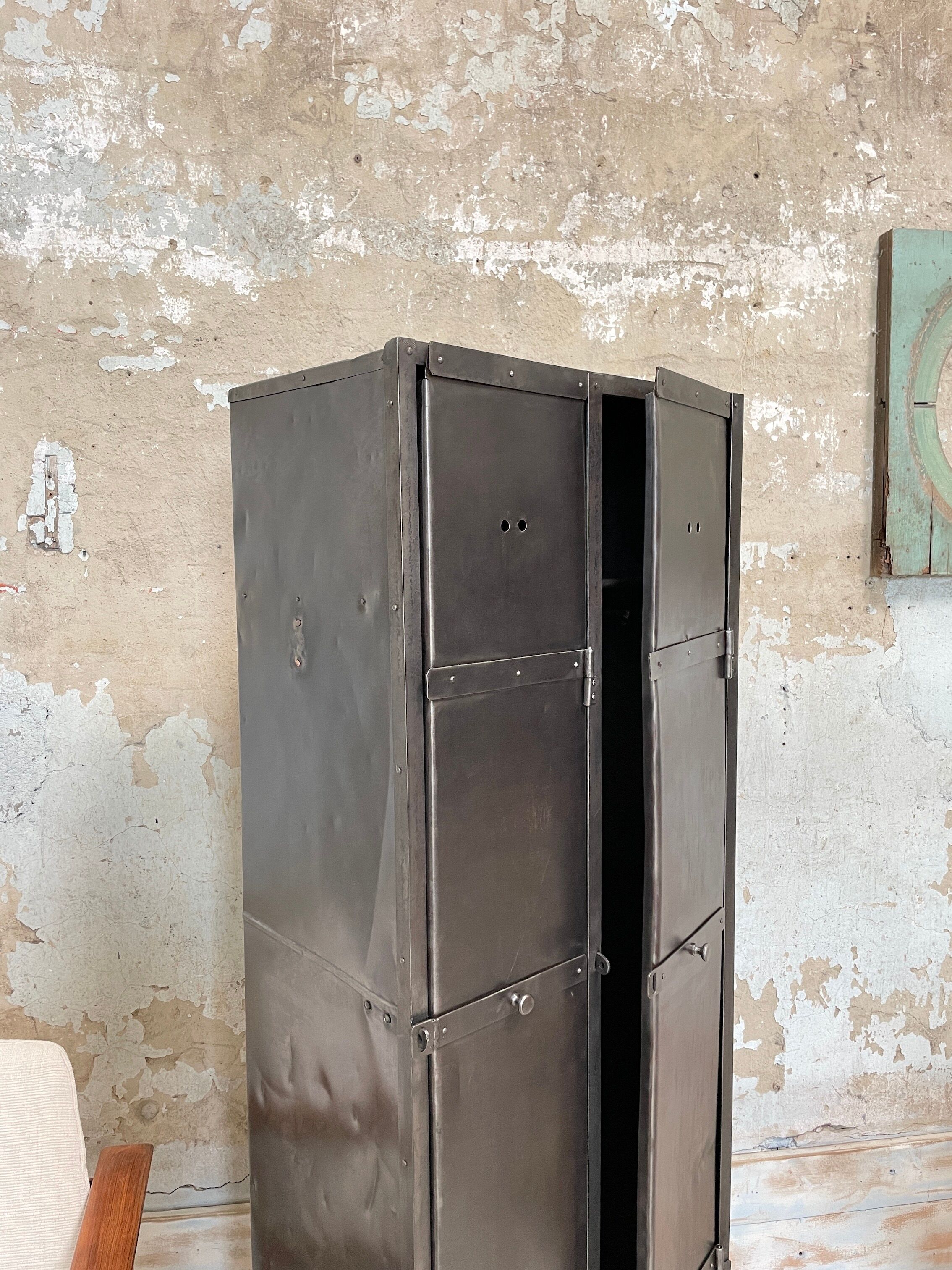 Industrial metal locker room