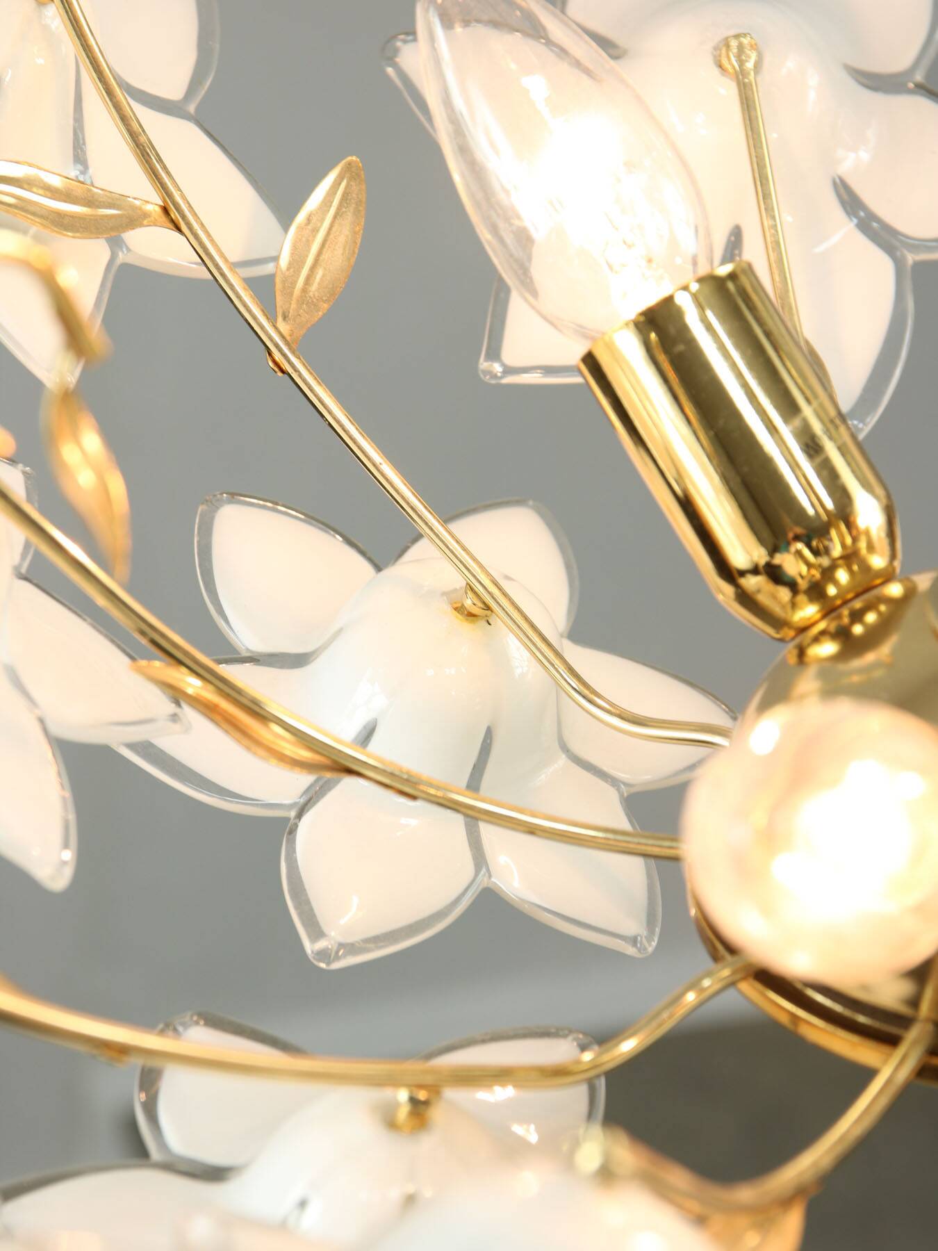 Vintage Italian Murano Glass Flower Chandelier
