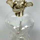 Blown glass carafe and silver frame