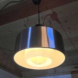 Wide staff luchten pendant lamp in glass and metal, germany, 1980s