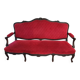 Antique Louis XV style red velvet settee