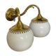 Paire d’appliques laiton et opaline vintage
