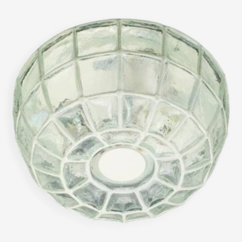 Mid Century Glass & Iron Flush Mount/Ceiling Light from Limburg, Germany, 1960s