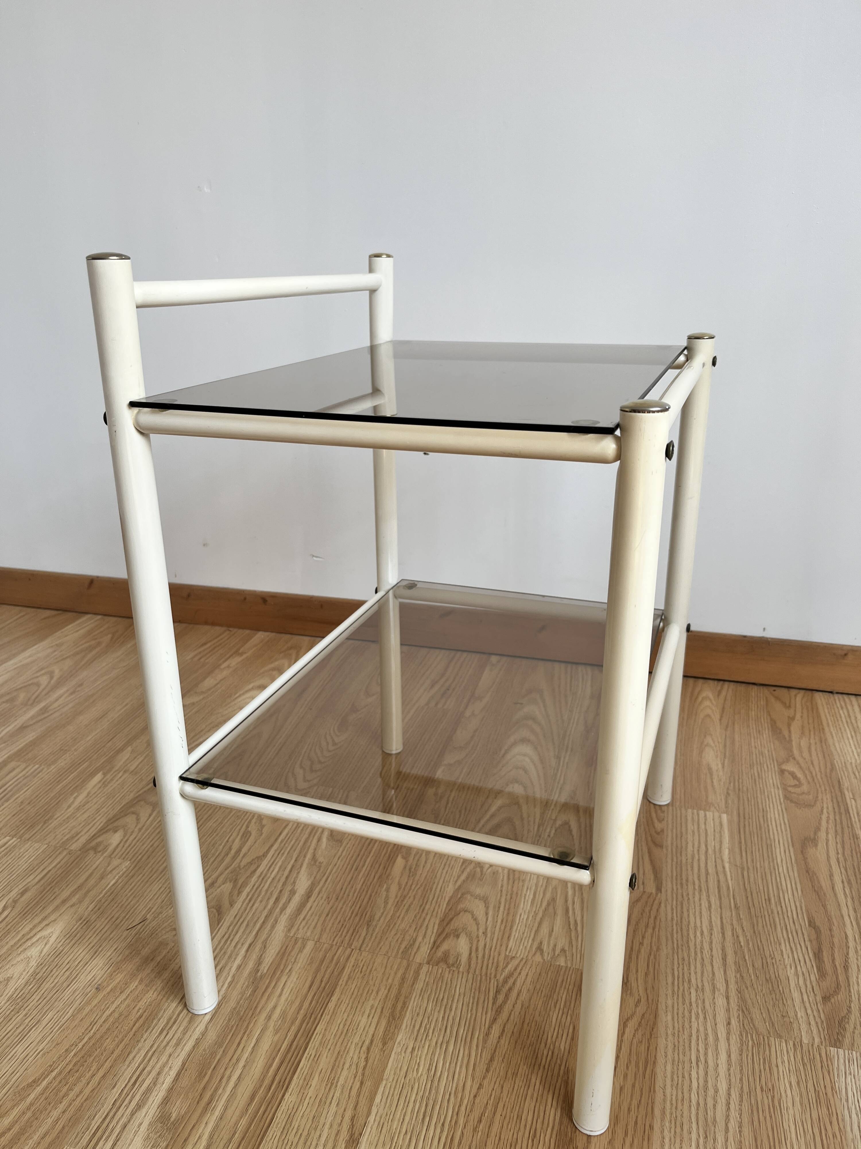 Smoked glass bedside table