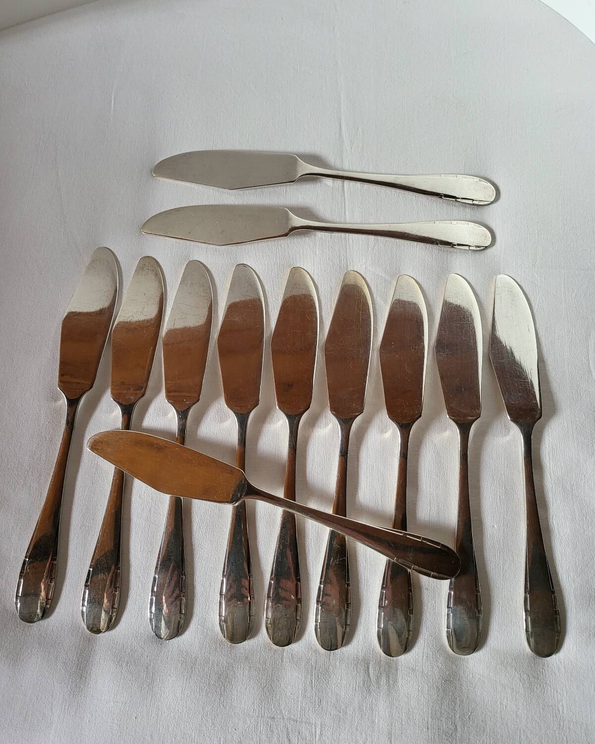 12 Couteaux à Poisson Argental Métal Argenté