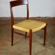 Suite de 6 chaises scandinaves en corde et teck