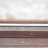 Plateau bois art déco, plateau bois avec poignées en verre,plateau déjeuner