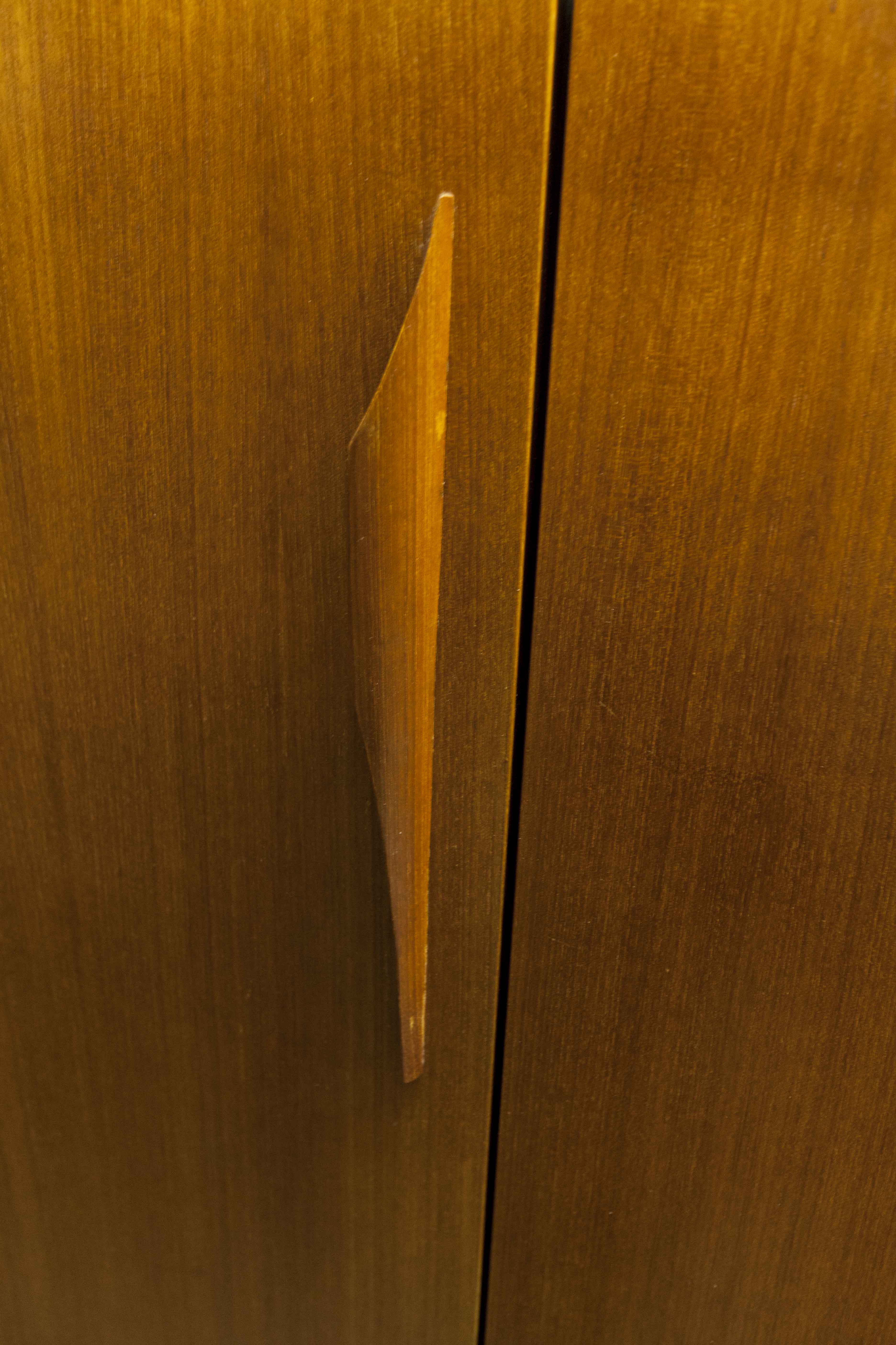 Scandinavian teak cabinet 1960 with mounting plan