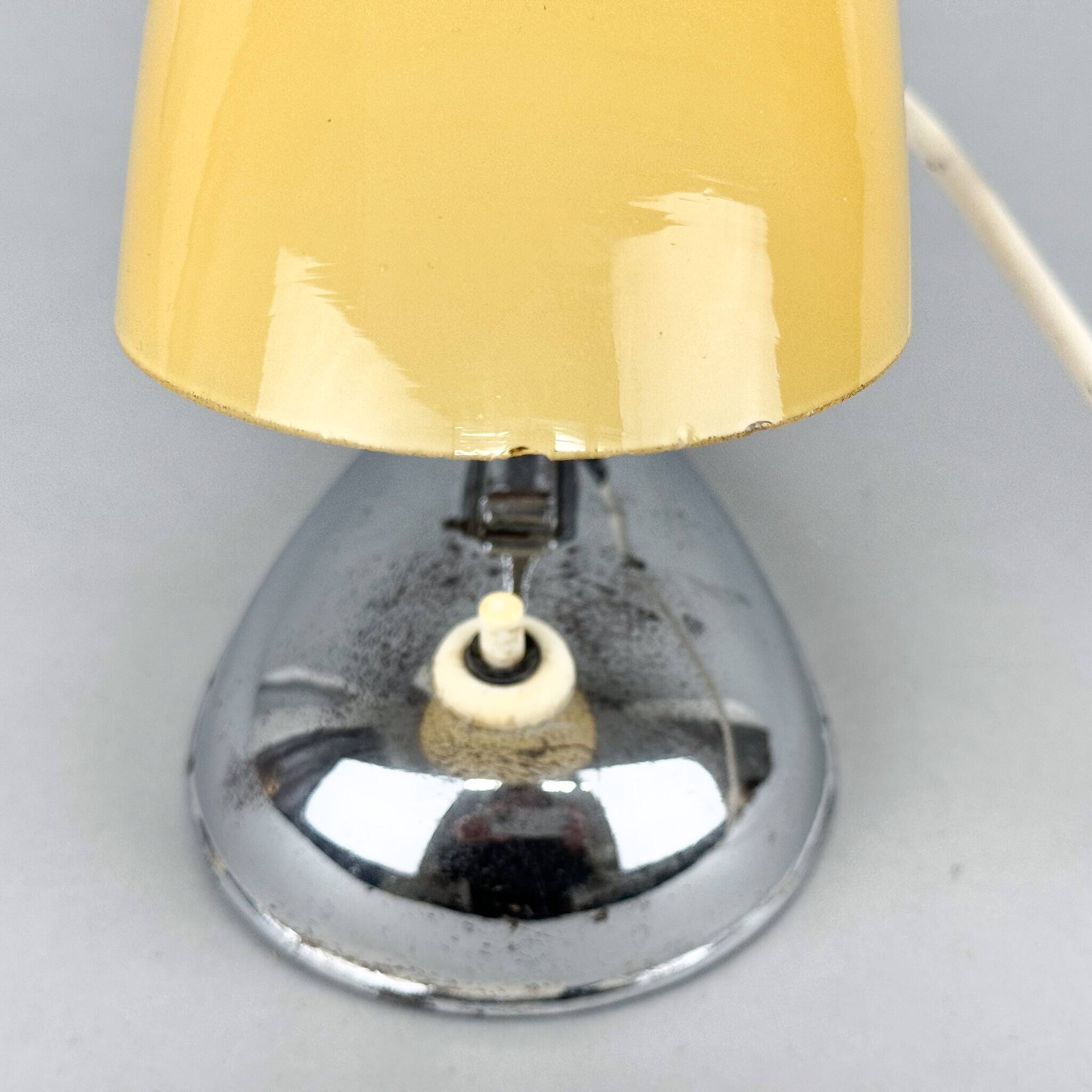 1950s chrome and opaline glass table lamp