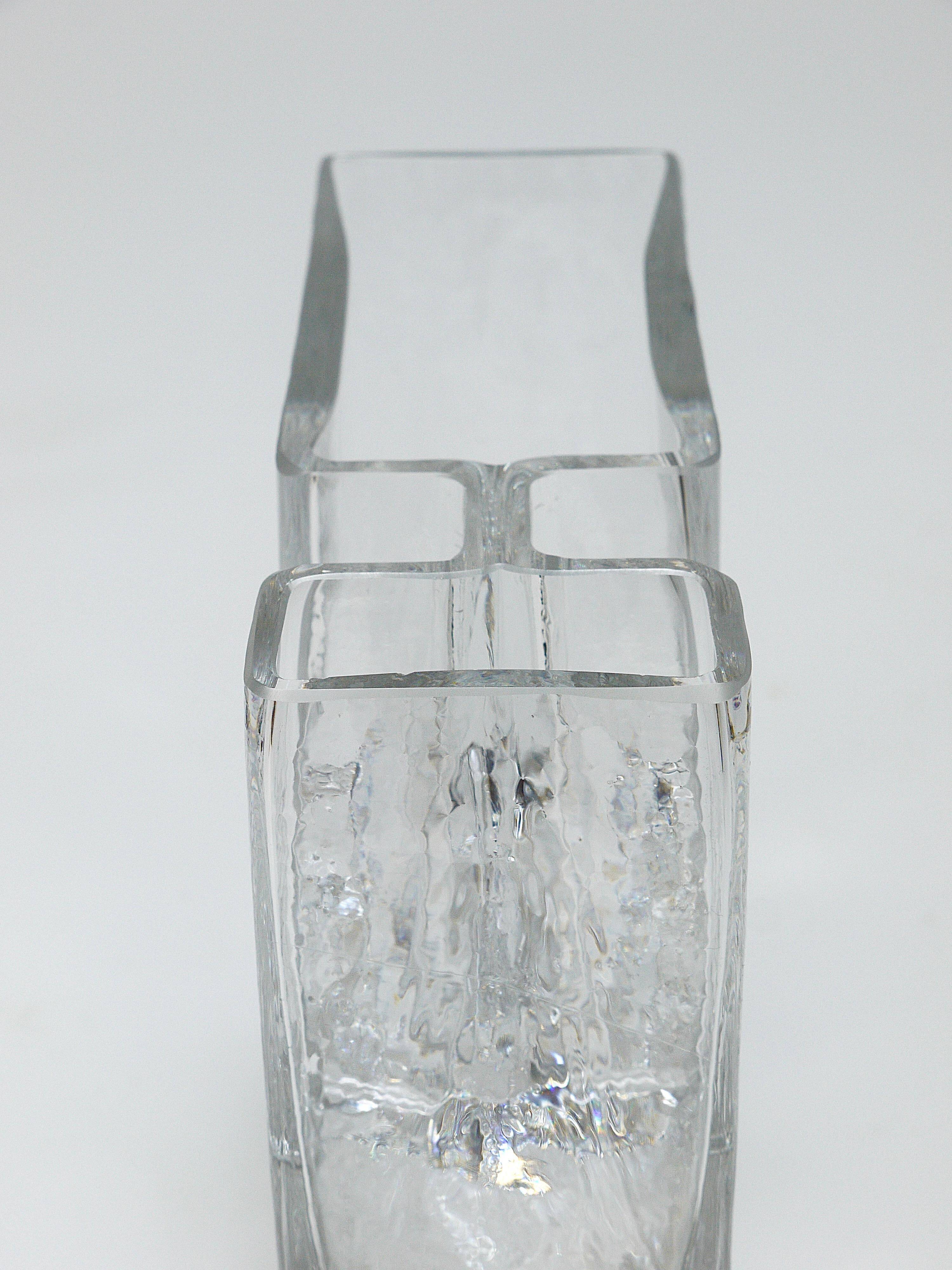 Ice Op Art glass vase by Claus Josef Riedel, Austria, 1970s
