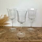 6 "octime" stemmed glasses by Luminarc France