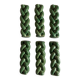 Set de 6 porte-couteaux en terre vernissée tressée verte