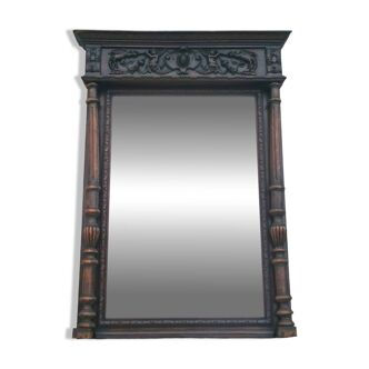 19th century Renaissance oak mirror
