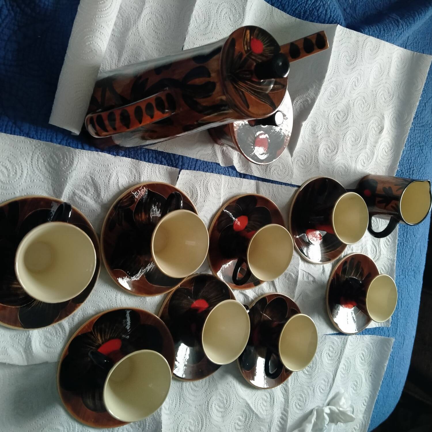 Ceramic coffee service Quimper Quercy