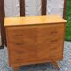 Vintage chest of drawers in blond and golden oak, compass legs and 4 drawers, 1950s