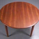 Dining table scandinavian design 1960s teak, with 3 extensions in the same wood
