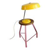 East germany vintage yellow table lamp by veb narva leuchtenbau, 1960s