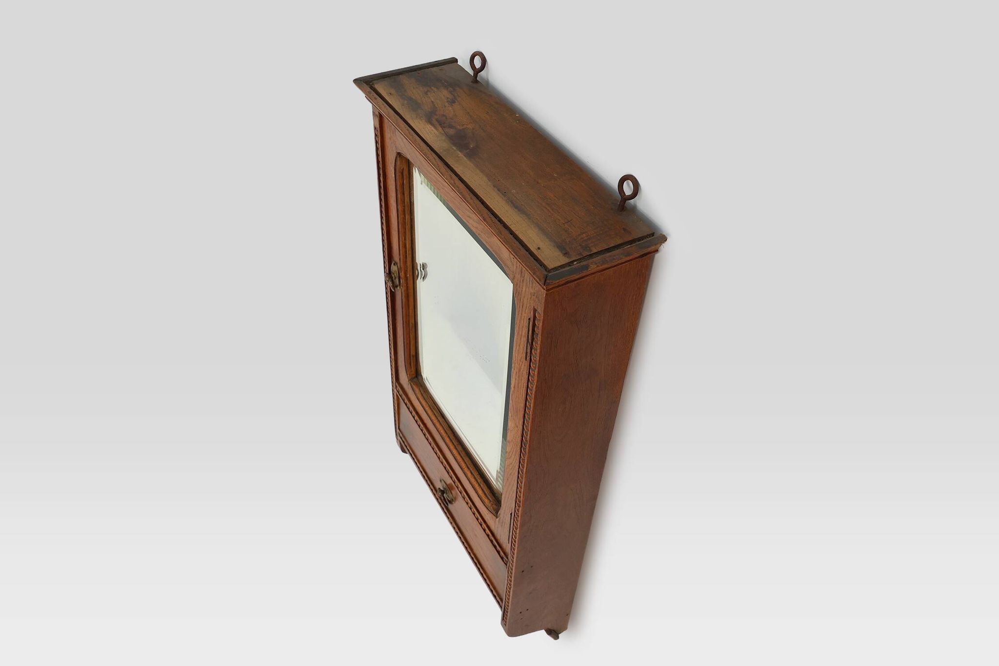 Art Deco Wooden Shaving Cabinet with Mirror, France 1930s