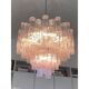 Contemporary Pink “Tronchi” Murano Glass Chandelier