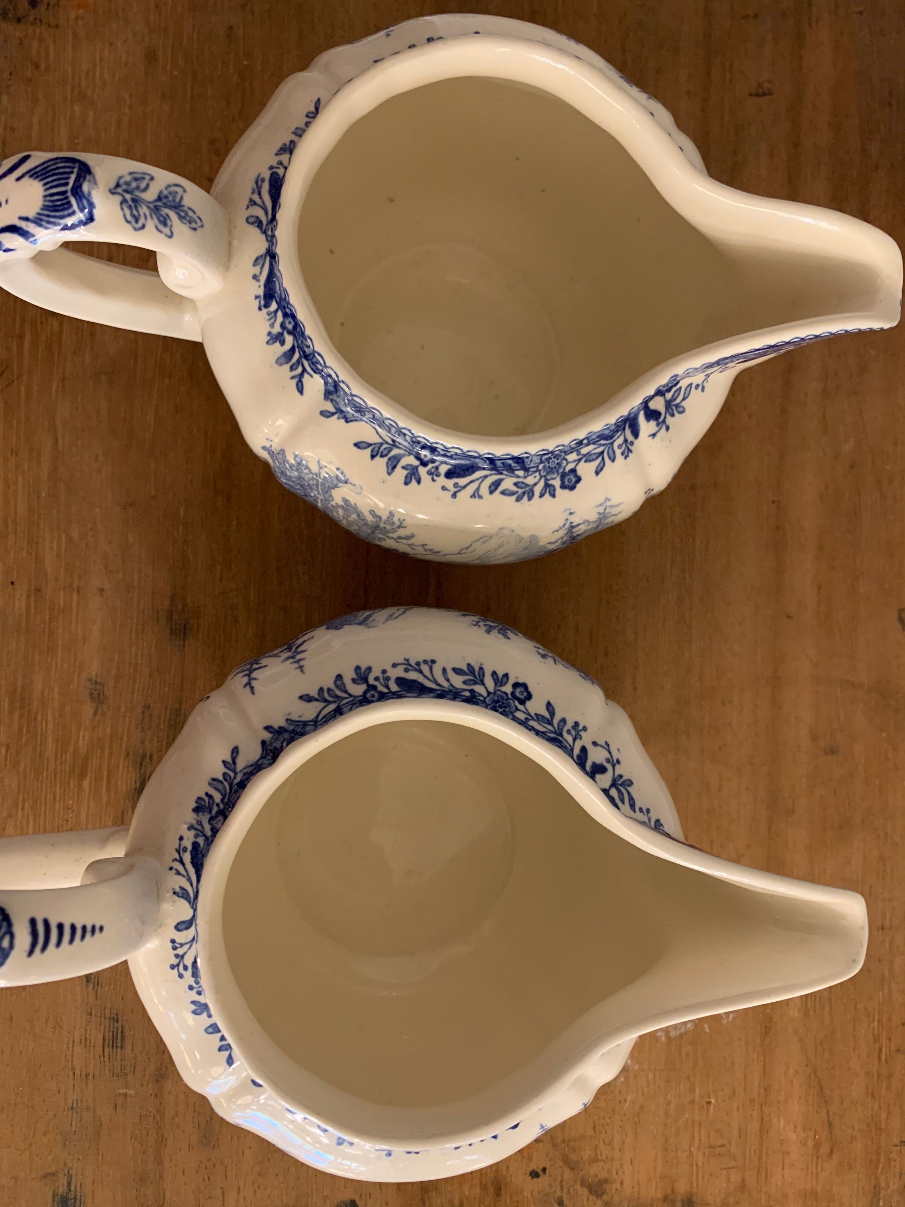 Villeroy and Boch Burgenland blue and white sugar and milk pots