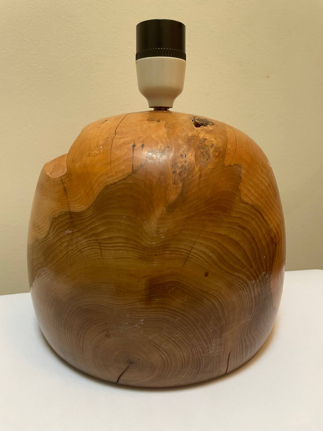 Bruce Mac Donald 1988 Carved Wood Lamp Base