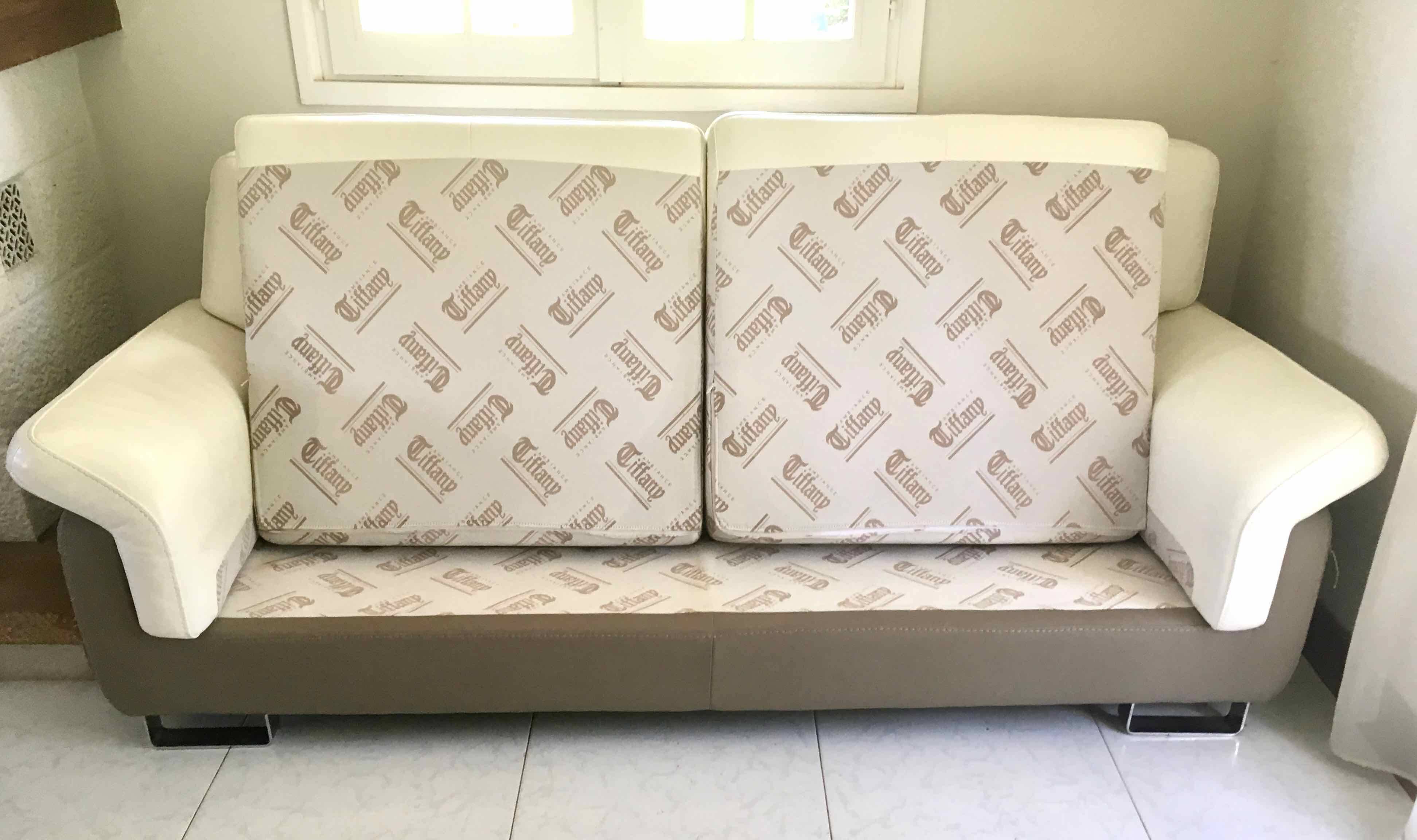 Leather 3-seater sofa