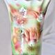 Antique Saint Clément slip roller vase with bird decor