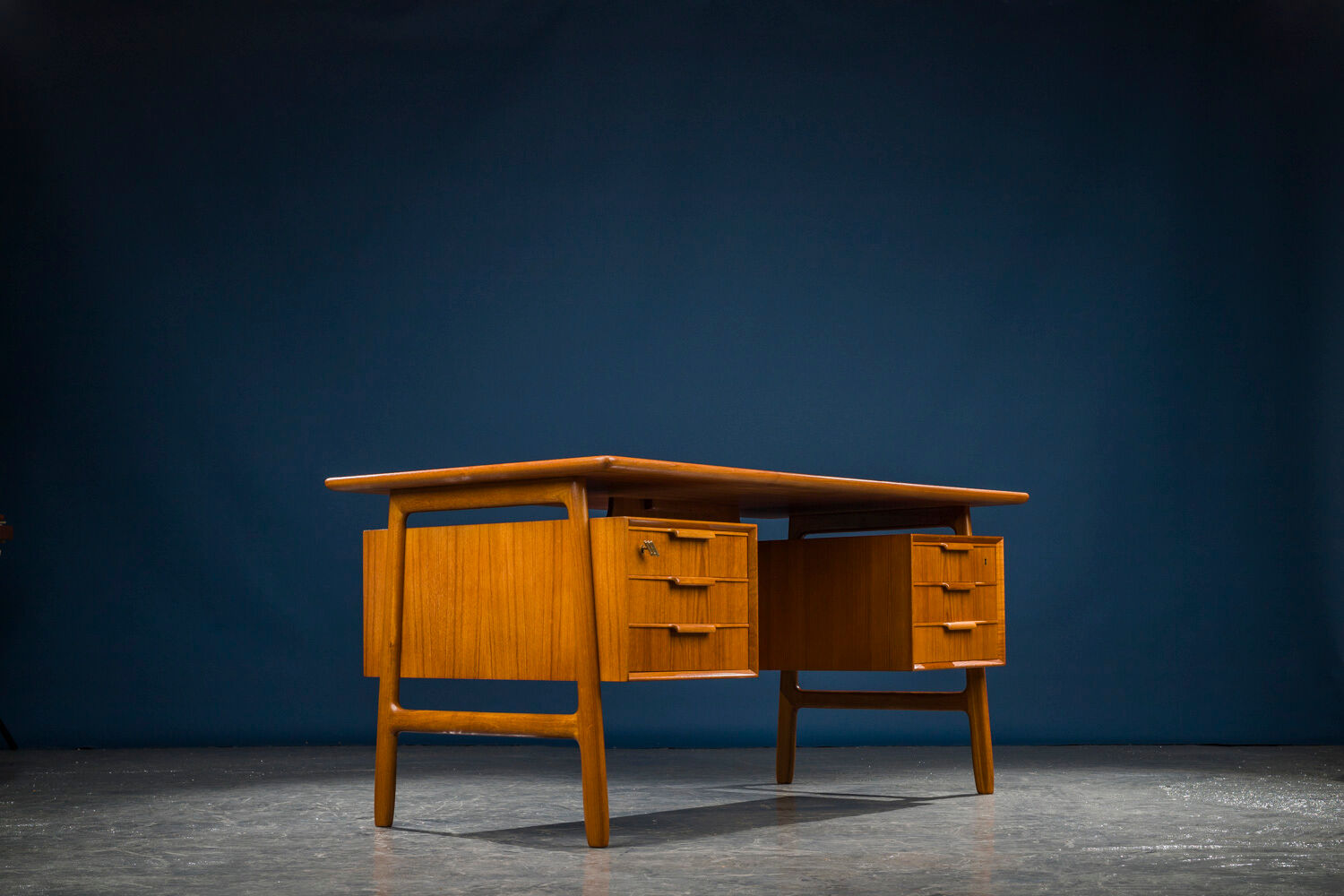 Mid-Century teak model 75 desk from Omann Jun, 1960s