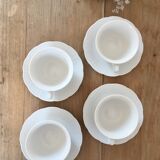 White porcelain tea cups